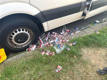 The Northern Echo: Boxes of illegal cigarettes were seen scattered around the van.
