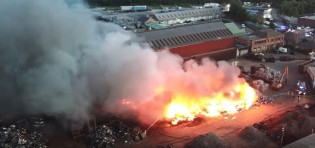 The Northern Echo: Aerial footage of the fire in Darlington. Picture: Jenii-Louise Gallacher