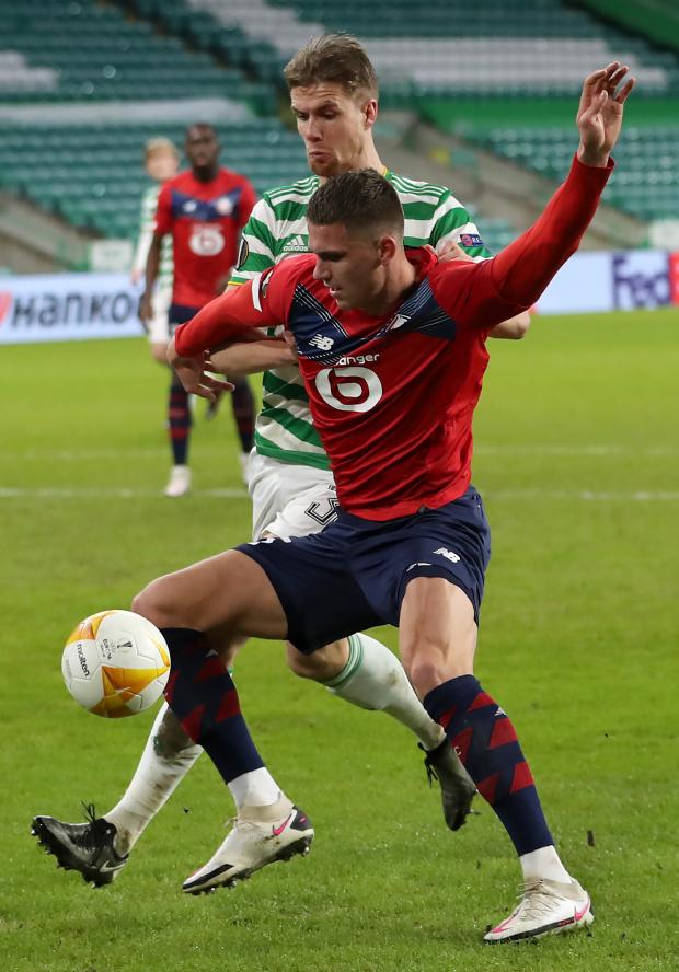 The Northern Echo: File photo dated 10-12-2020 of Celtic's Kristoffer Ajer (left) and Lille's Sven Botman. Newcastle are understood to have stepped back from negotiations to sign Lille defender Sven Botman, but are maintaining an interest in Sevilla's Diego