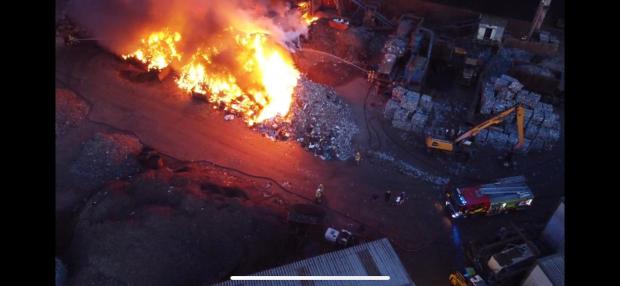 The Northern Echo: Drone footage captured on Monday night showed the scale of the fire. Picture: MULTIMEDIA ELEVATION