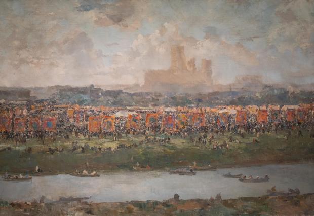 The Northern Echo: Racecourse at Durham by an unknown artist around 1880, the earliest known painting of the gala. Picture: Durham Miners’ Association. Photography by The House of Hues