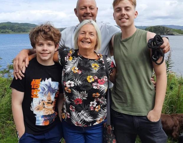 The Northern Echo: Ted with his grandparents Lynn and Keith and cousin Dean 