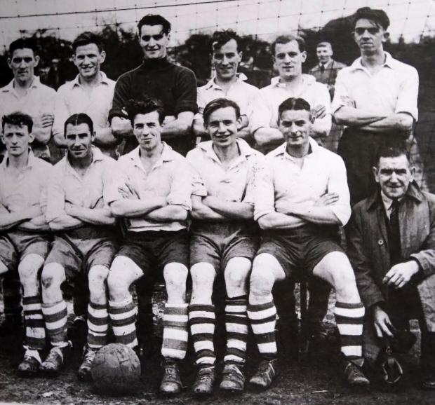 The Northern Echo: Gerard Fleming is second from the left in the back row of this photo of a Coundon football team. On his left is goalkeeper Terry McMullen and on his right Jim Toole