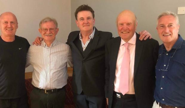 The Northern Echo: Boro Legends reunited – L/R – Mark Proctor, David Mills, Goffy, John Hickton and David Hodgson. Picture: GOFFY MEDIA
