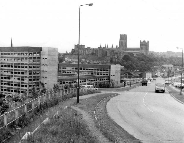 The Northern Echo: The Post Office Savings Bank being built in October 1969 beside the new A690 Framwellgate road