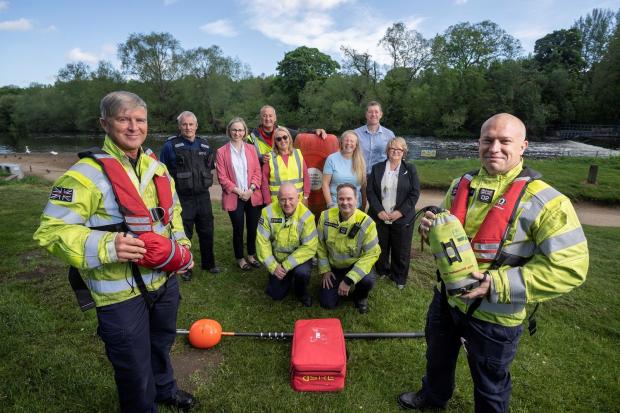 Throw-line training given to water safety group members at Chester-le-Street's Riverside Park              Picture: DURHAM COUNTY COUNCIL