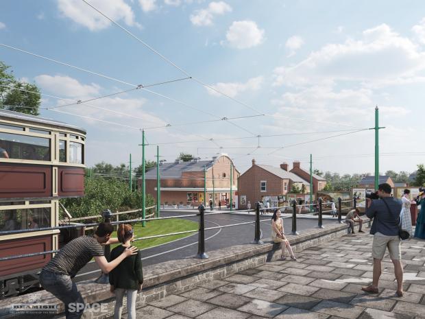 The Northern Echo: An artist impression of how the cinema will fit in with the rest of the 1950s town. Picture: BEAMISH