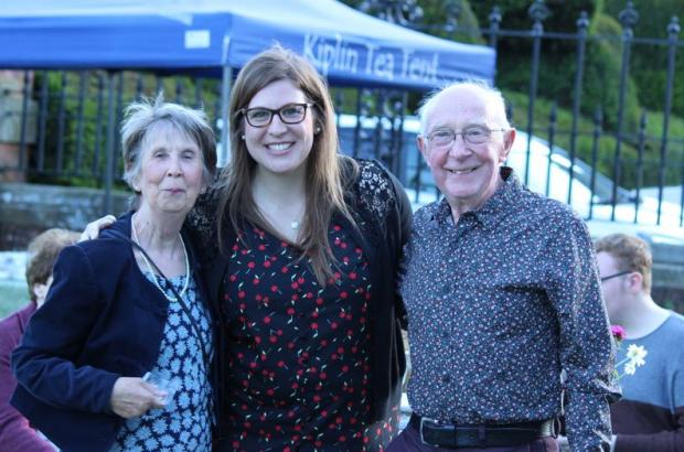 The Northern Echo: 3. Rosie Kluz, Volunteers and Front of House Manager, pictured with volunteers Eric and Margaret Ponton receiving their gold 10 years service badge at a previous celebration event at Kiplin Hall and Gardens
