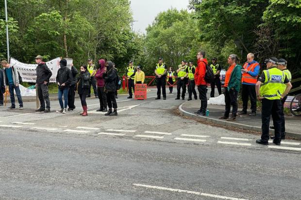 A demonstration was staged outside Derwentside Immigration Centre today Picture: Twitter