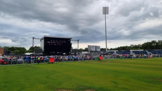 The Northern Echo: There were some worrying dark clouds overheard before the gig. Picture: DANIEL HORDON