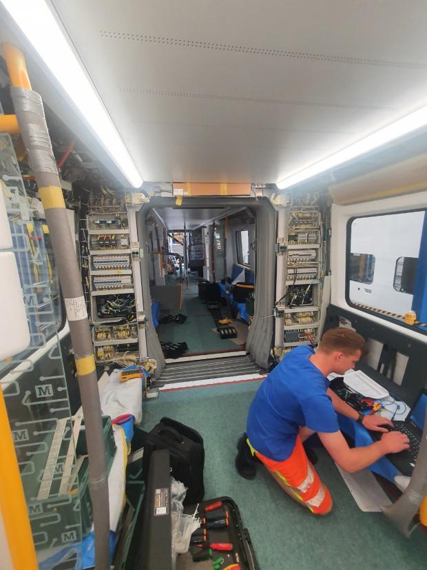 The Northern Echo: Engineers are fitting out the interior of the trains. Picture: NEXUS