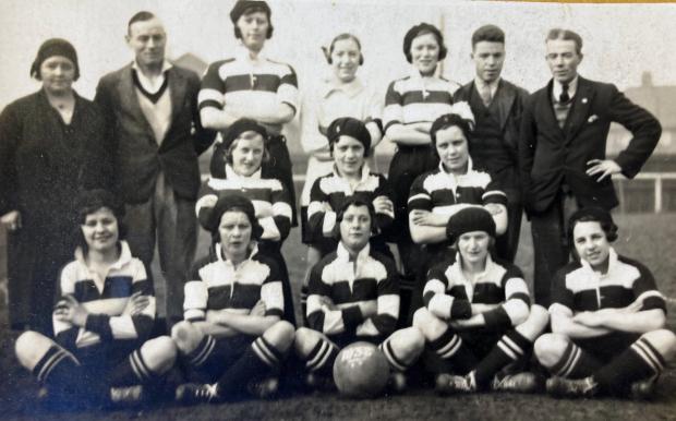 The Northern Echo: The Quaker Ladies in 1932 with Lillie on the left of the back row. This was probably taken at the RA ground in Brinkburn Road before the Good Friday match against Terry\'s Chocolate Girls, in which Betty Hooper scored both of Darlington\'s goals in a 4-2