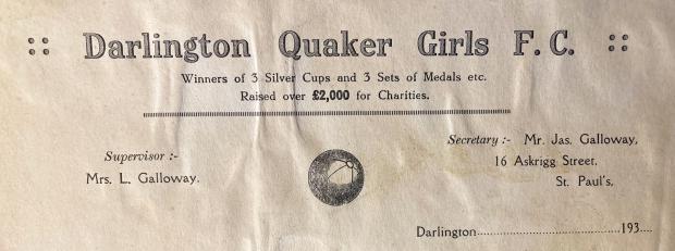 The Northern Echo: Lillie's headed notepaper, probably from 1936, noting the girls' triumphs