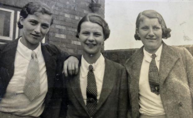 The Northern Echo: Three well dressed Quaker Ladies before they changed into their football gear