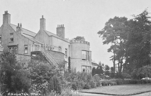 The Northern Echo: Haughton Hall was an 18th Century property opposite St Andrew's Church. It looked quite ordinary from the street, but the rear was composed of various wings and included a castellated two storey bow window, which looked down towards the Skerne. The