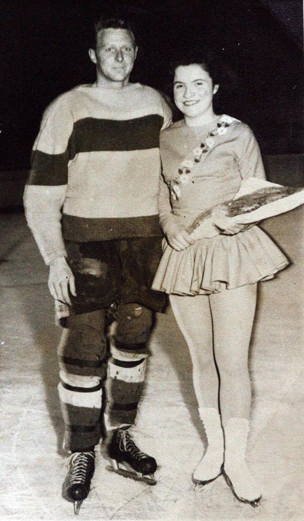 The Northern Echo: Earl Carlson (left) with a figure skater during the mid-1950's......