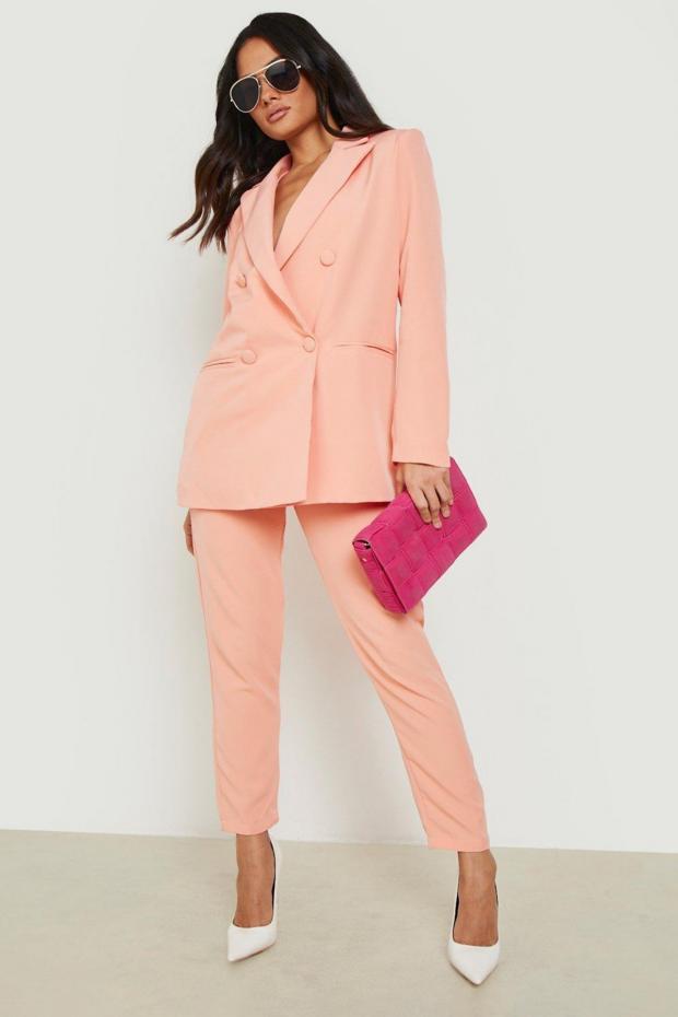 The Northern Echo: Tailored Double Breasted Button Sleeve Blazer and Tailored Ankle Grazer Trousers co-ord (Boohoo)