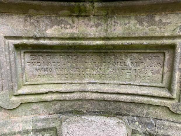 The Northern Echo: A plaque on the fountain, not much worn, explaining its origin