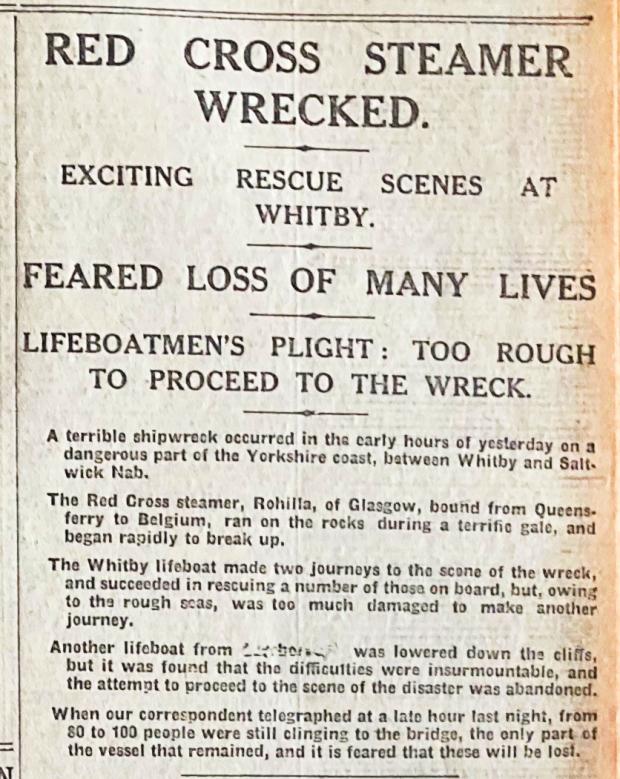 The Northern Echo: How The Northern Echo reported the wreck of the Rohilla in 1914