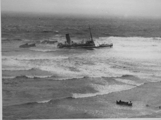 The Northern Echo: The Whitby lifeboat the John Fielden with survivors from the Rohilla disaster..