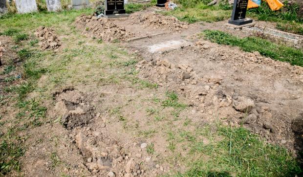 The Northern Echo: Six plots have been dug up so far in the hunt for Thomas' grave. Picture: SARAH CALDECOTT