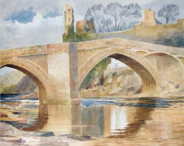 The Northern Echo: A different view of the County Bridge at Barnard Castle by Jonathan Edward Hodgkin which is in the Darlington Borough Art Collection