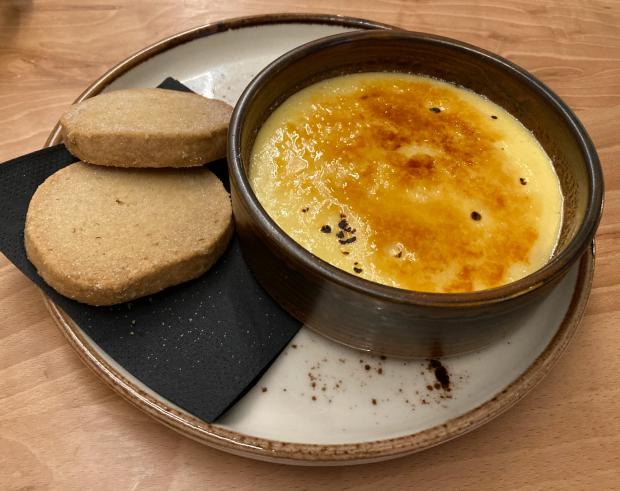 The Northern Echo: Catalan Creme dessert, with two very large orange shortbreads