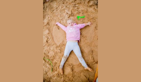 The Northern Echo: Making sand-angels. Picture: SARAH CALDECOTT The Northern Echo: Making sand-angels. Picture: SARAH CALDECOTT