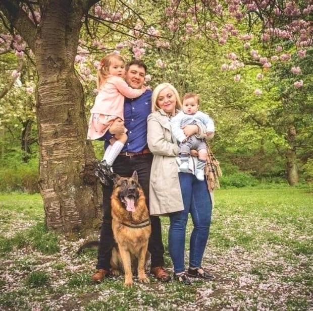 The Northern Echo: German Shepherd Max with Paul Haworth and wife Kelly and children Olivia and Shaun 