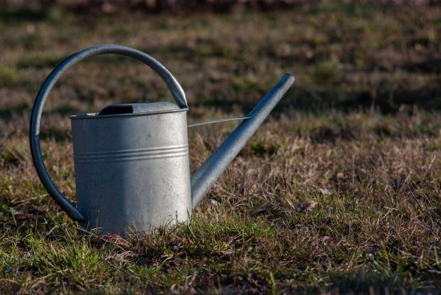 The Northern Echo: Watering can sitting on the grass. Credit: PA