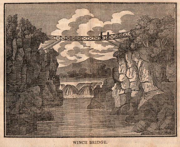 The Northern Echo: The Winch Bridge: "It is by no means pleasant to cross this bridge on account of the swinging motion," says Garland The Northern Echo: The Winch Bridge: "It is by no means pleasant to cross this bridge on account of the swinging motion," says Garland