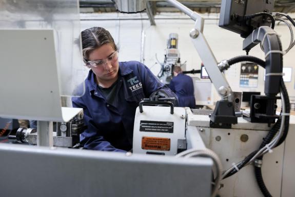 The Northern Echo: Tees Components apprentices at work in on site training facility The Northern Echo: Tees Components apprentices at work in on site training facility