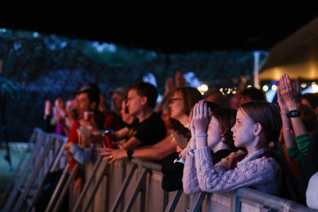The Northern Echo: The crowd watching Katy J Pearson perform on the Lodge Stage. Picture: CHRIS BOOTH