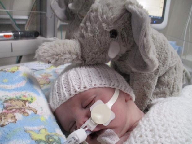 The Northern Echo: Ronnie with the soft toy elephant that contains a recording of his heartbeat Picture: Katie Johnson