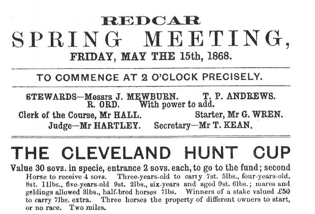 The Northern Echo: The programme for an 1868 meeting held on the beach at Redcar
