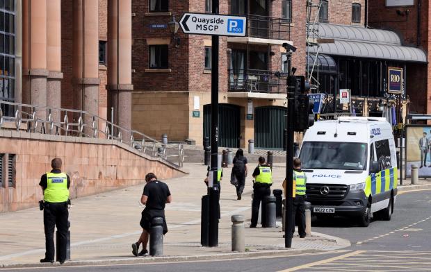 The Northern Echo: Police at the court in Newcastle 