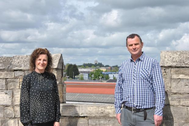 Labour Group Leader  Claire Douglas and Deputy Leader Pete Kilbane, pictured on the City Walls