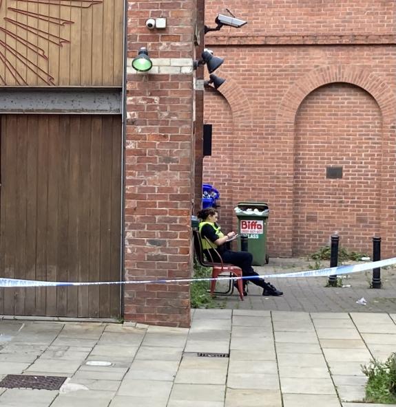The Northern Echo: A man has died in Coney Street in York city centre. A police scene guard remains in place near Revolution bar Picture: Haydn Lewis The Northern Echo: A man has died in Coney Street in York city centre. A police scene guard remains in place near Revolution bar Picture: Haydn Lewis