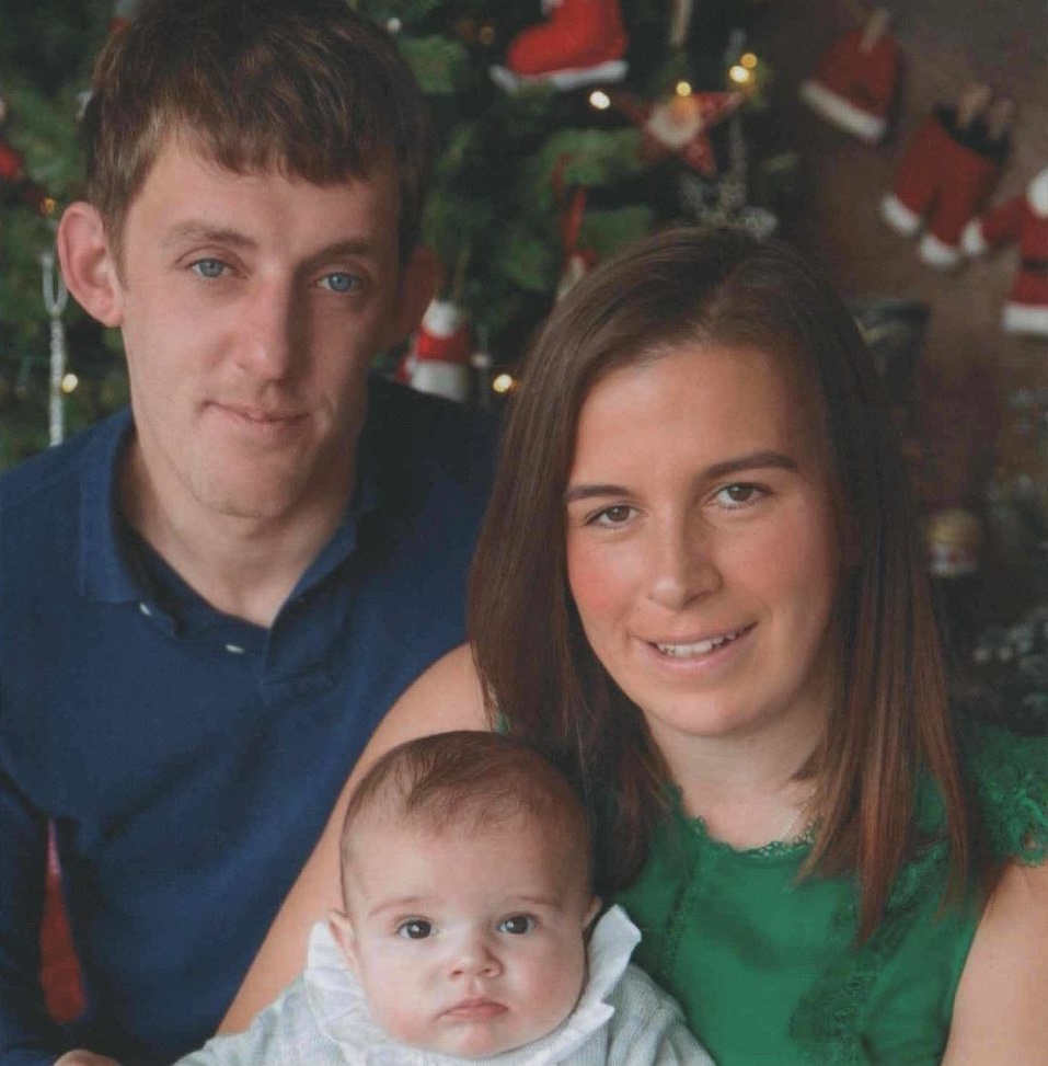 Hannah Brown with fiance Ben Richardson and their baby daughter Millie