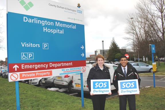 The Northern Echo: Risi Sunak and former Darlington MP Jenny Chapman pictured at the entrance to Darlington Memorial Hospital in 2018 when they were jointly campaigning about hospital services The Northern Echo: Risi Sunak and former Darlington MP Jenny Chapman pictured at the entrance to Darlington Memorial Hospital in 2018 when they were jointly campaigning about hospital services