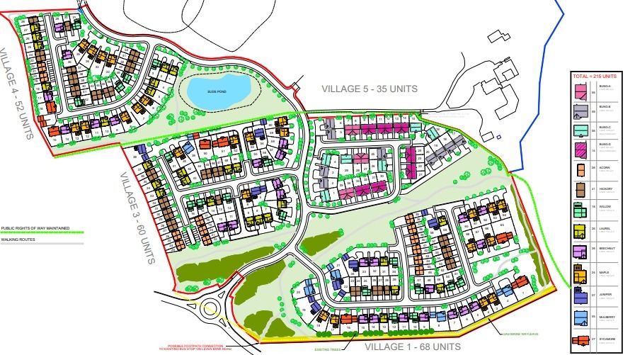 The proposed site layout for 215 new homes at Mount Leven Farm, Leven Bank Road, Yarm Picture: ELDER LESTER MCGREGOR ARCHITECTS
