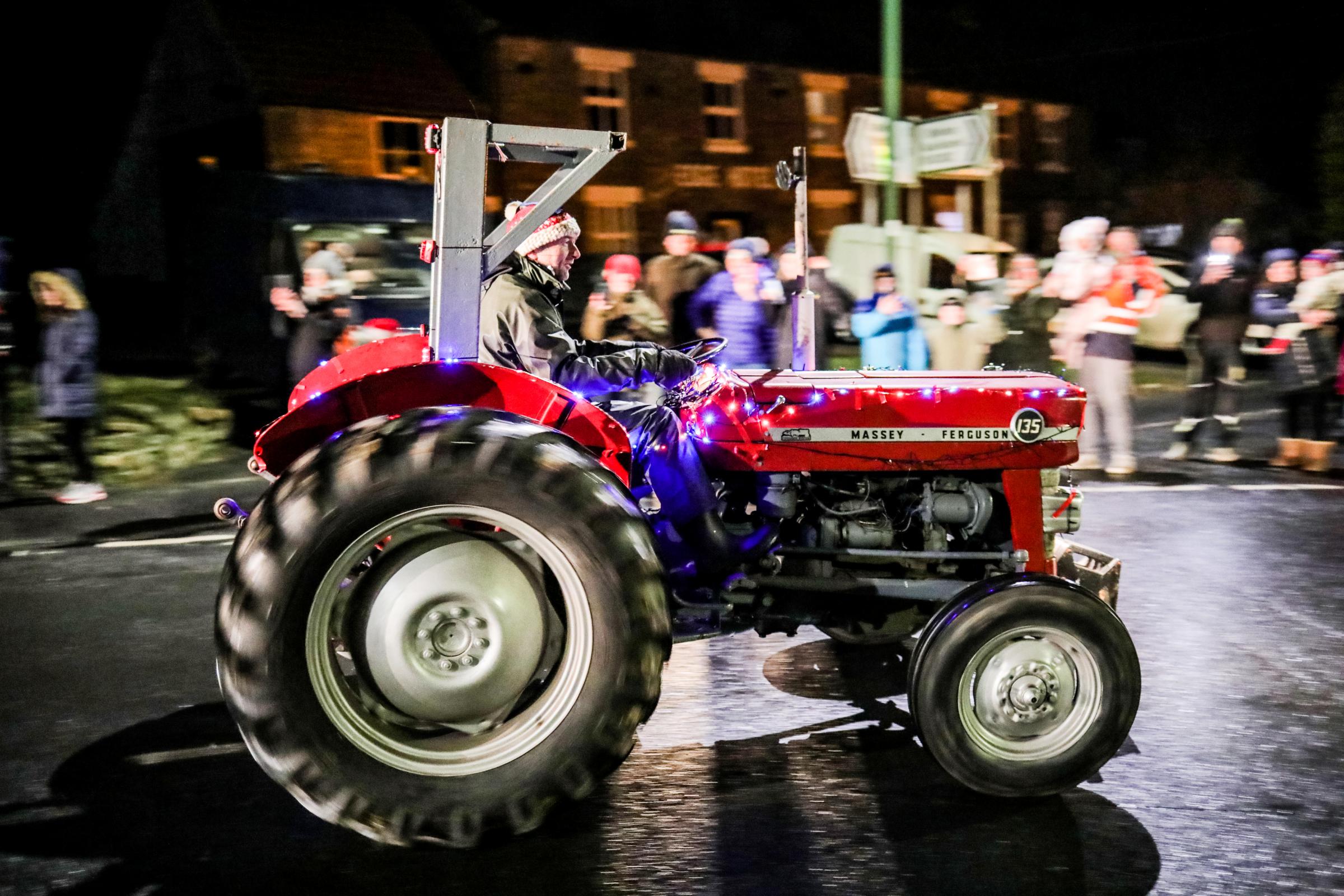 The annual tractor parade at Woodland in County Durham. Photograph: Stuart Boulton