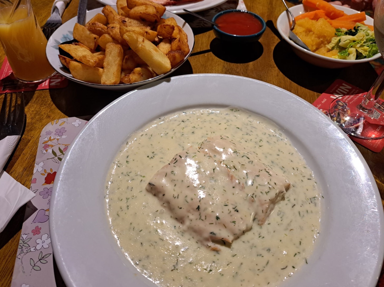 Salmon in a dill sauce, from the specials menu
