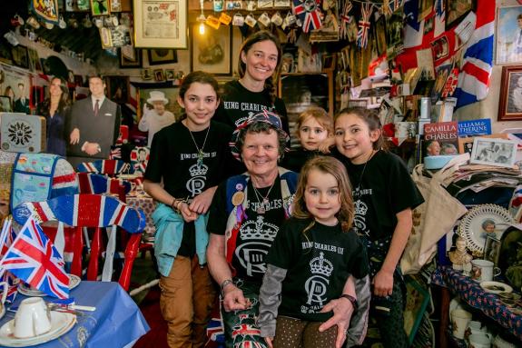 The Northern Echo: Anita Atkinson and her family sporting their Coronation T-shirts that Anita designed. Picture: Sarah Caldecott, Newsquest The Northern Echo: Anita Atkinson and her family sporting their Coronation T-shirts that Anita designed. Picture: Sarah Caldecott, Newsquest