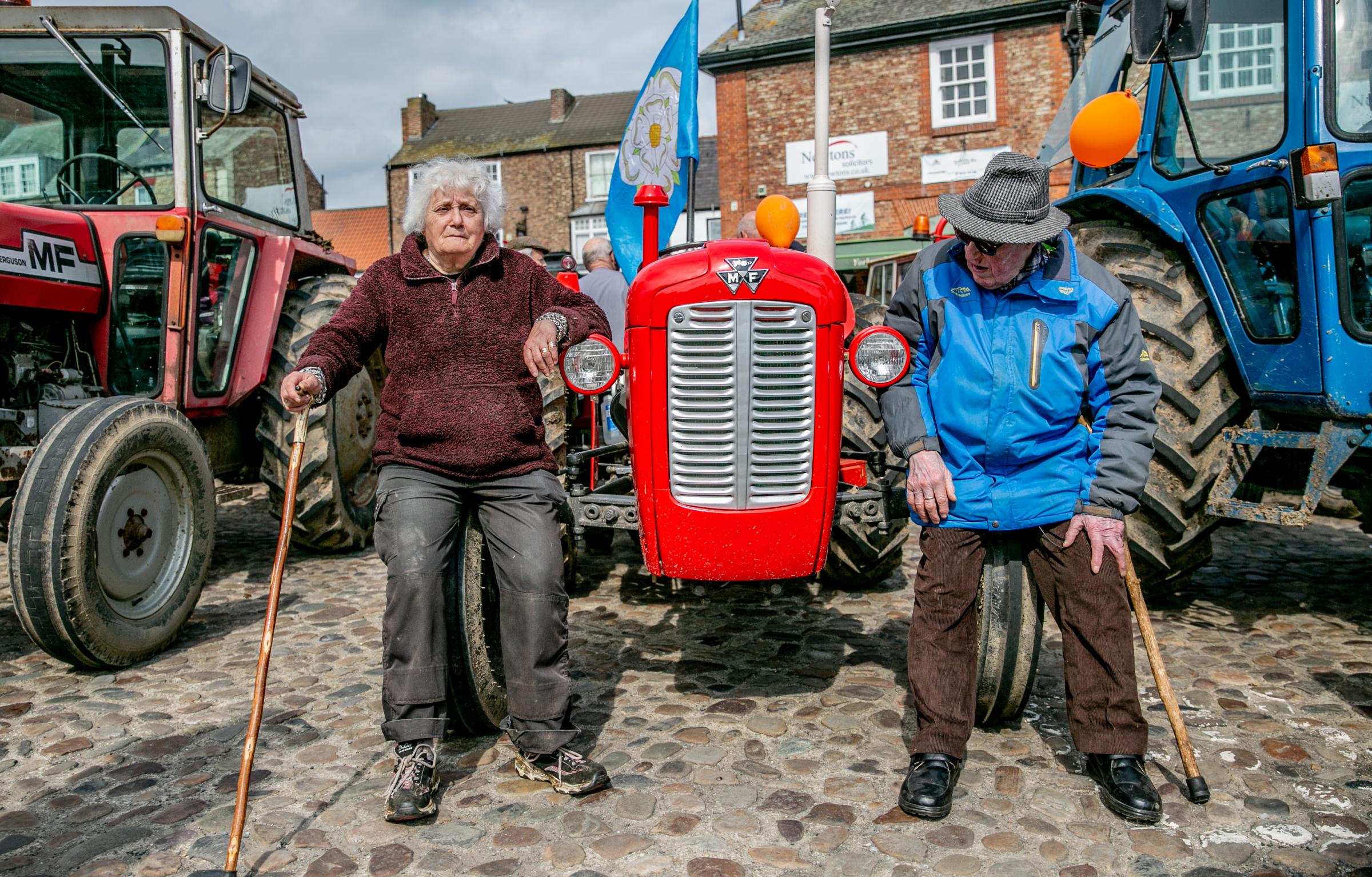 Tv Vet Peter Wright tractor run for Thirsk Hospice charity pictured Jean and Stephen Green Picture: SARAH CALDECOTT