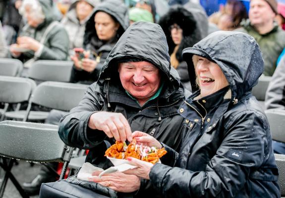 The Northern Echo: Smiling and munching in the rain at Bishop Auckland Food Festival The Northern Echo: Smiling and munching in the rain at Bishop Auckland Food Festival
