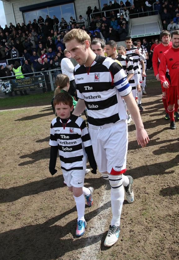 The Northern Echo: Darlington V Team Northumbria. Northern League. Gary Brown leads his team out. The Northern Echo: Darlington V Team Northumbria. Northern League. Gary Brown leads his team out.