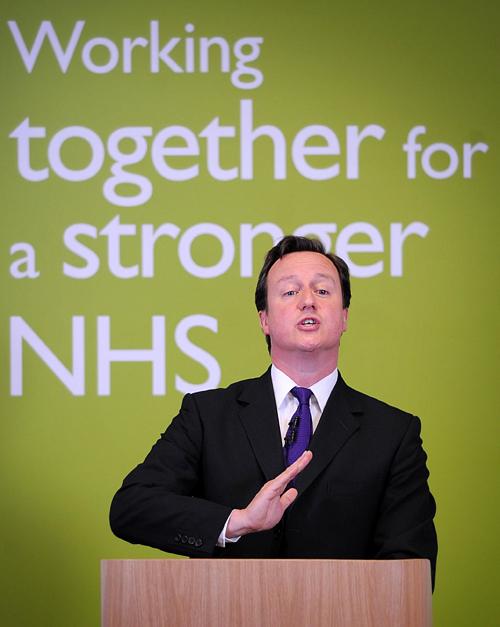 HEALTH BILL: Prime Minister David Cameron makes a speech to doctors and nurses on NHS reform during a visit to Ealing Hospital in west London in May.