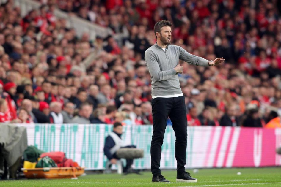 Michael Carrick reacts to Middlesbrough’s play-off defeat to Coventry