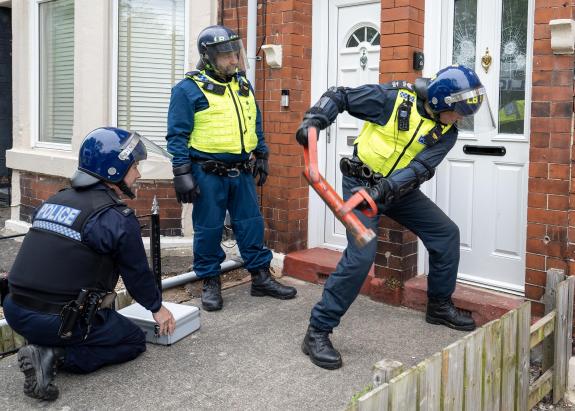 The Northern Echo: Officers carrying out raids as part of the operation The Northern Echo: Officers carrying out raids as part of the operation
